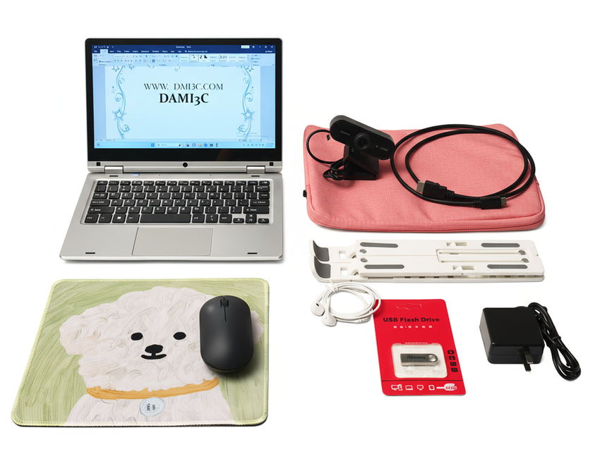 Dami3c Y116 11.6" Touchscreen 2-in-1 Laptop | 8GB RAM + 128GB/256GB SSD | Windows 11 Pro