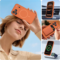 Magnetic for iPhone 17 Pro Max Case, Compatible with MagSafe, Integrated Silicone Camera Control Cover, 3.0mm Thicken Shockproof Drop Protection Phone Case for 17 ProMax, Orange