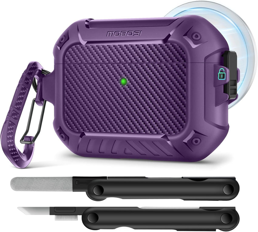 AirPods Case with Lock & Keychain & Cleaner Kit