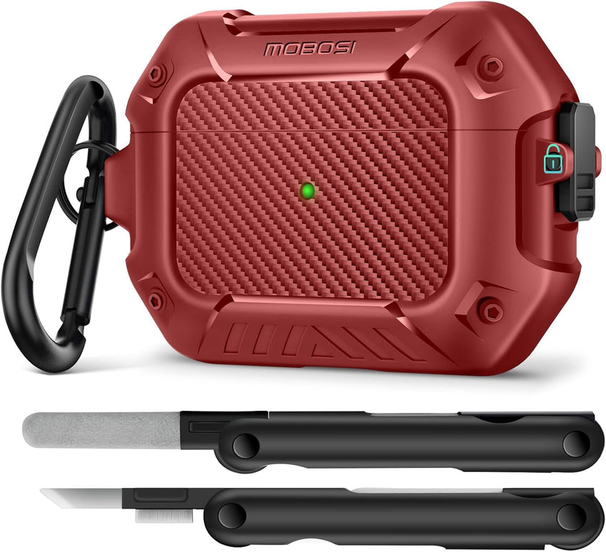 AirPods Case with Lock & Keychain & Cleaner Kit