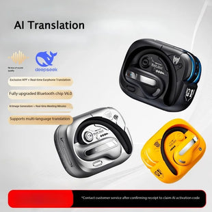 AI Translation Intelligent Open Earphone OWS Bluetooth 6.0 Ultra Long Battery Life ENC Noise Cancelling Sports Office Earphones